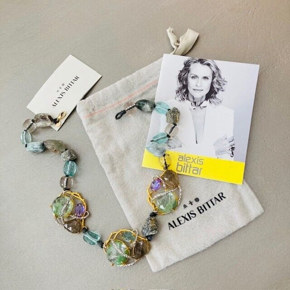 NWOT $1,025 Alexis Bittar Elements Maldivian Crystal Vine Statement Necklace